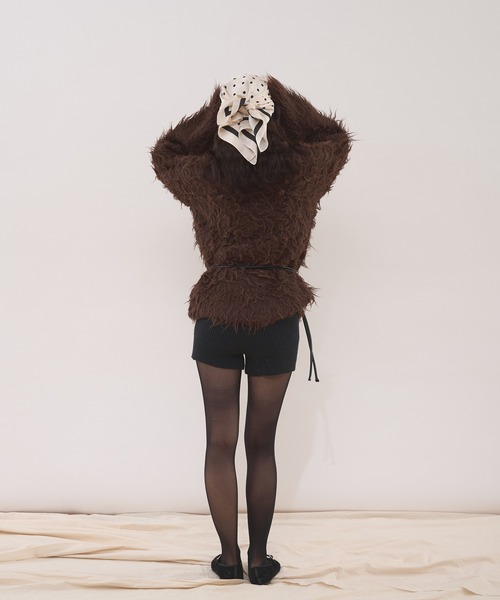 MUHET(ミュエータ)の「shaggy knit pullover / シャギーニットプルオーバー(ニット/セーター・レディース・ブラウン/カーキ/チャコールグレー・FREE)」の22枚目の写真
