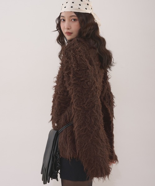 MUHET(ミュエータ)の「shaggy knit pullover / シャギーニットプルオーバー(ニット/セーター・レディース・ブラウン/カーキ/チャコールグレー・FREE)」の19枚目の写真