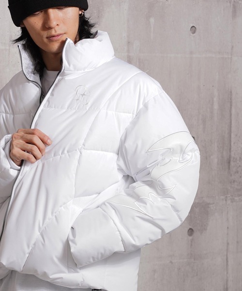 Columbia ダウンジャケット ホワイト 短丈 ドローコード パフジャケット Columbia ダウンジャケット ホワイト 短丈 ドローコード パフ