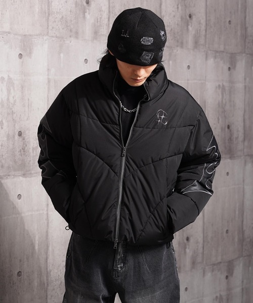 1111clothing(ワンフォークロージング)の「トライバル パフ ショートブルゾン / Tribal Puff Short Blouson(ダウンジャケット/コート・メンズ・ホワイト/ブラック・XL/L/M)」の14枚目の写真