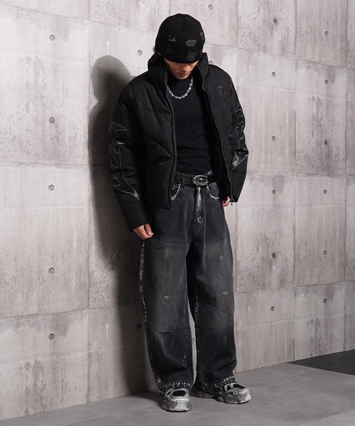 1111clothing(ワンフォークロージング)の「トライバル パフ ショートブルゾン / Tribal Puff Short Blouson(ダウンジャケット/コート・メンズ・ホワイト/ブラック・XL/L/M)」の15枚目の写真