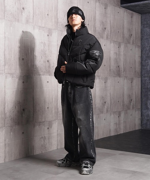 1111clothing(ワンフォークロージング)の「トライバル パフ ショートブルゾン / Tribal Puff Short Blouson(ダウンジャケット/コート・メンズ・ホワイト/ブラック・XL/L/M)」の18枚目の写真