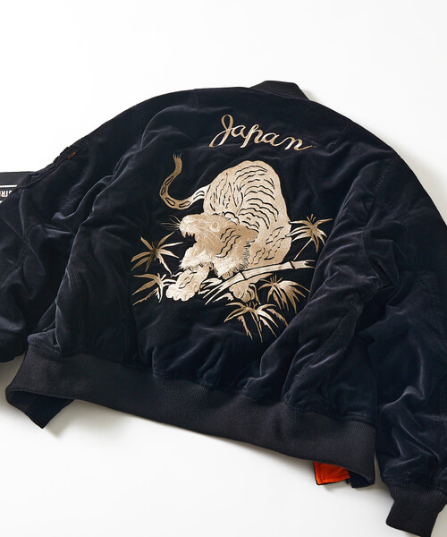 Alpha Industries（アルファインダストリーズ）の「ALPHA INDUSTRIES/アルファ インダストリーズ 別注 ベロア MA-1（MA-1・メンズ・ブラック・SMALL/LARGE/MEDIUM/X-LARGE）」の6枚目の写真