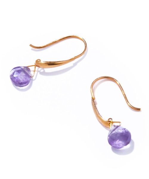 les bonbon（ルボンボン）の「【les bon bon】serendip amethyst pierce/セレンディップ アメジスト ピアス BOB843（ピアス（両耳用）・レディース・ゴールド・FREE）」の2枚目の写真
