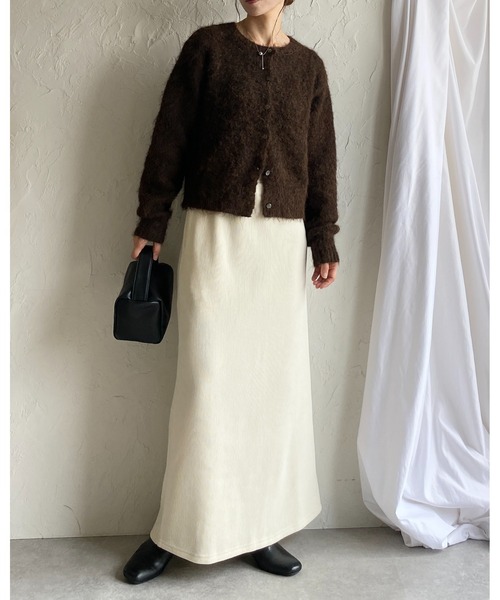 She's Closet(シーズクローゼット)の「裏起毛フリースタイトロングコーデュロイスカート(スカート・レディース・アイボリー/モカ/ブラック・M/L)」の10枚目の写真