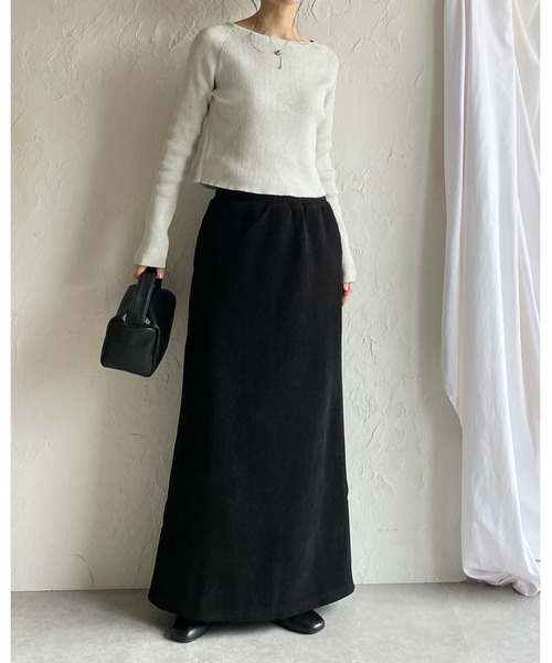 She's Closet(シーズクローゼット)の「裏起毛フリースタイトロングコーデュロイスカート(スカート・レディース・アイボリー/モカ/ブラック・M/L)」の19枚目の写真
