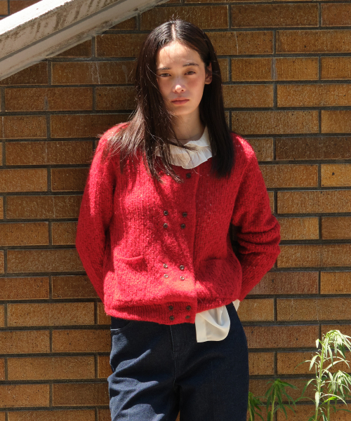TTUDEMENT(トュードメント)の「ALPACA EYELET CARDIGAN RED(カーディガン/ボレロ・レディース・その他・FREE)」の1枚目の写真