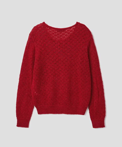 TTUDEMENT(トュードメント)の「ALPACA EYELET CARDIGAN RED(カーディガン/ボレロ・レディース・その他・FREE)」の5枚目の写真