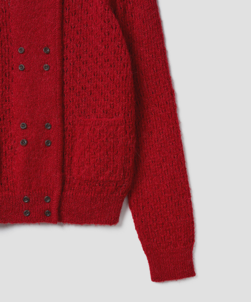 TTUDEMENT(トュードメント)の「ALPACA EYELET CARDIGAN RED(カーディガン/ボレロ・レディース・その他・FREE)」の7枚目の写真