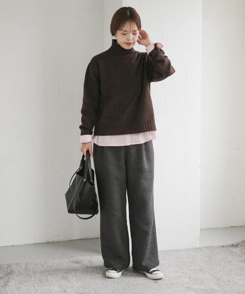 URBAN RESEARCH DOORS（アーバンリサーチドアーズ）の「『仁村紗和さん着用』『UR TECH』完声/暖タックイージーパンツ（その他パンツ・レディース・グレー系その他/チャコールグレー・SMALL/MEDIUM/LARGE）」の9枚目の写真