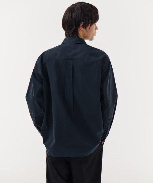 MUSINSA STANDARD（ムシンサスタンダード）の「リラックスドソフトポプリンオフィサーシャツ[ネイビー]（シャツ/ブラウス・メンズ・その他・LARGE/X-LARGE/XX-LARGE/SMALL/MEDIUM）」の3枚目の写真