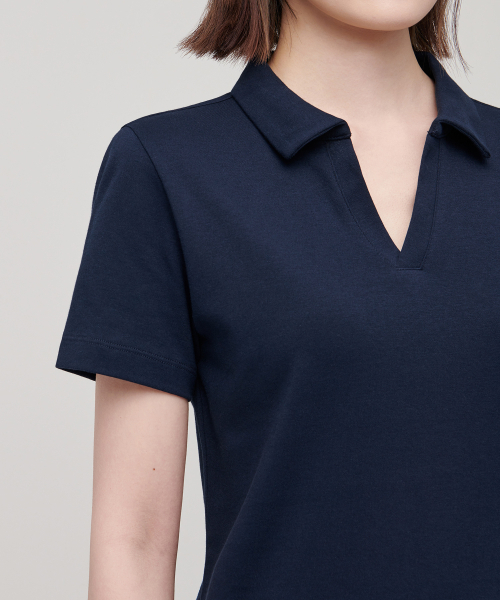 MUSINSA STANDARD WOMAN(ムシンサスタンダードウーマン)の「レディーススリットネックタートルネックワンピース【ネイビー】(ワンピース・レディース・その他・SMALL/MEDIUM/LARGE/X-LARGE/X-SMALL)」の5枚目の写真