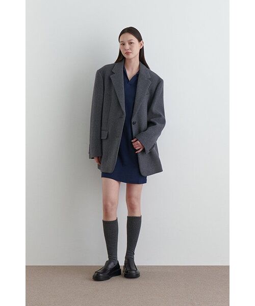 MUSINSA STANDARD WOMAN(ムシンサスタンダードウーマン)の「レディーススリットネックタートルネックワンピース【ネイビー】(ワンピース・レディース・その他・SMALL/MEDIUM/LARGE/X-LARGE/X-SMALL)」の3枚目の写真