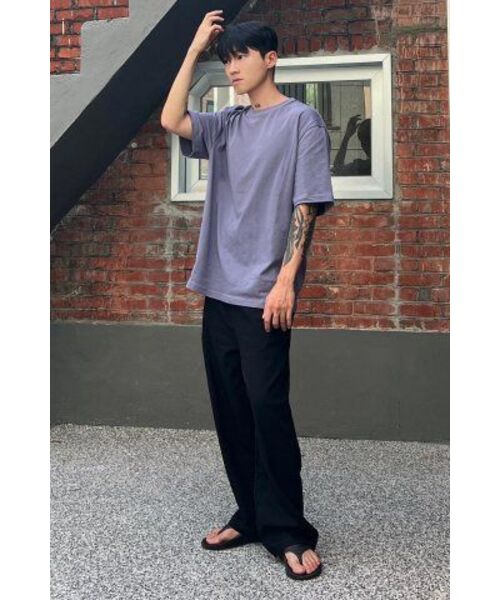 MUSINSA STANDARD（ムシンサスタンダード）の「リラックスフィットクルーネックTシャツ2 [パープルグレー]（Tシャツ/カットソー・メンズ・その他・XXX-LARGE/MEDIUM/LARGE/X-LARGE/XX-LARGE）」の8枚目の写真