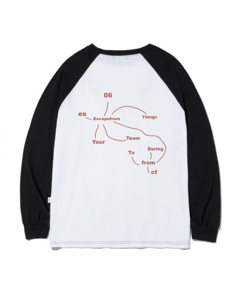 ESCAPEFROM（エスケープフロム）の「イニシャルマッププリントロングスリーブ [5カラー]（Tシャツ/カットソー・レディース・ホワイト/ブラック/ネイビー/ブラウン/ブラック×ホワイト・MEDIUM/LARGE/SMALL）」の9枚目の写真