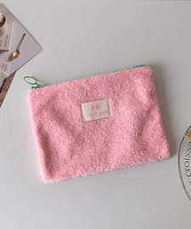 LYEON（リヨン）の「ふわふわパイルスクエアポーチ/マルチポーチ/化粧ポーチ/ミニポーチ（ポーチ）」