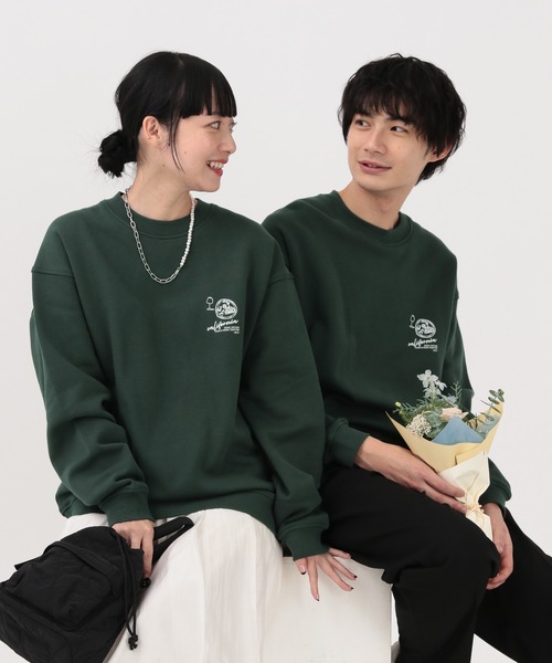 GLOBAL WORK（グローバルワーク）の「ソフトタッチスウェット/裏起毛/ロゴ/580800（スウェット・メンズ・パープル/ホワイト系その他2/チャコールグレー/ホワイト/グレー/カーキ・SMALL/LARGE/MEDIUM/X-LARGE）」の5枚目の写真