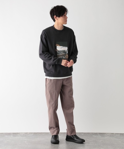 GLOBAL WORK（グローバルワーク）の「ソフトタッチスウェット/裏起毛/ロゴ/580800（スウェット・メンズ・パープル/ホワイト系その他2/チャコールグレー/ホワイト/グレー/カーキ・SMALL/LARGE/MEDIUM/X-LARGE）」の9枚目の写真