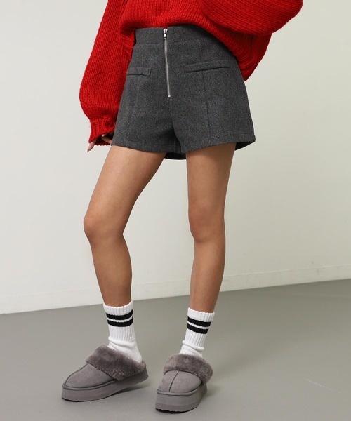 ANAP(アナップ)の「ウールタッチ ジップ デザイン ショート パンツ(その他パンツ・レディース・グレー/ブラック・F)」の16枚目の写真