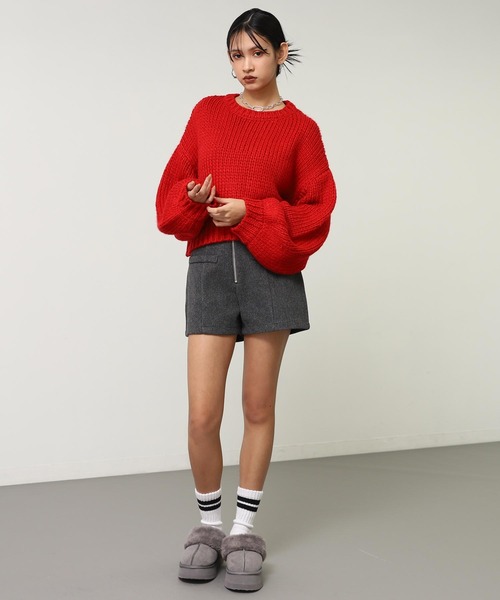 ANAP(アナップ)の「ウールタッチ ジップ デザイン ショート パンツ(その他パンツ・レディース・グレー/ブラック・F)」の18枚目の写真