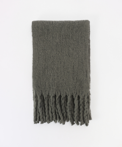 B.C STOCK(ベーセーストック)の「ラッセルニットマフラー(マフラー・レディース・サファリグリーン/チャコールグレー/ブルー/ベージュ/ピンク/ホワイト・FREE)」の3枚目の写真