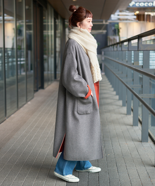 B.C STOCK(ベーセーストック)の「ラッセルニットマフラー(マフラー・レディース・サファリグリーン/チャコールグレー/ブルー/ベージュ/ピンク/ホワイト・FREE)」の8枚目の写真