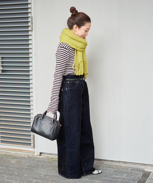 B.C STOCK(ベーセーストック)の「ラッセルニットマフラー(マフラー・レディース・サファリグリーン/チャコールグレー/ブルー/ベージュ/ピンク/ホワイト・FREE)」の11枚目の写真