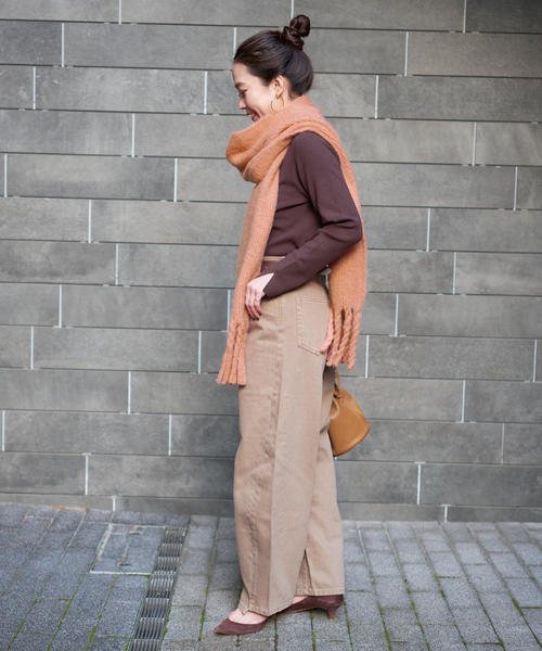 B.C STOCK(ベーセーストック)の「ラッセルニットマフラー(マフラー・レディース・サファリグリーン/チャコールグレー/ブルー/ベージュ/ピンク/ホワイト・FREE)」の14枚目の写真