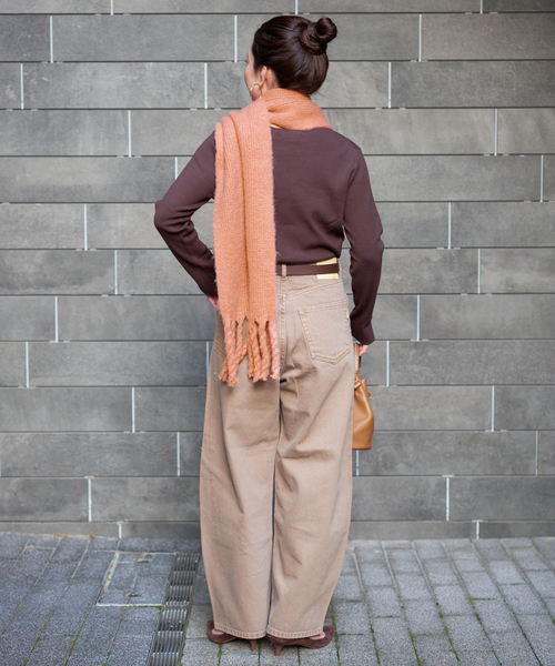 B.C STOCK(ベーセーストック)の「ラッセルニットマフラー(マフラー・レディース・サファリグリーン/チャコールグレー/ブルー/ベージュ/ピンク/ホワイト・FREE)」の15枚目の写真