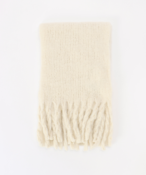 B.C STOCK(ベーセーストック)の「ラッセルニットマフラー(マフラー・レディース・サファリグリーン/チャコールグレー/ブルー/ベージュ/ピンク/ホワイト・FREE)」の19枚目の写真