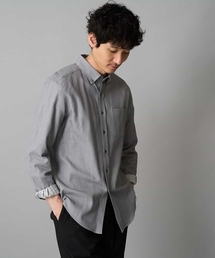 a.v.v | 【イージーケア/毛玉になりにくい】ヘリンボーンダブルフェイスシャツ【洗濯機で洗える】(シャツ/ブラウス)