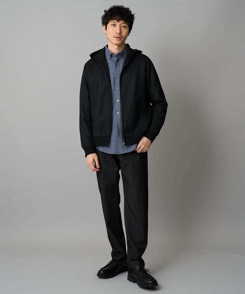 a.v.v（アーヴェヴェ）の「【イージーケア/毛玉になりにくい】ヘリンボーンダブルフェイスシャツ【洗濯機で洗える】（シャツ/ブラウス・メンズ・グレー/ネイビー・46/48）」の6枚目の写真