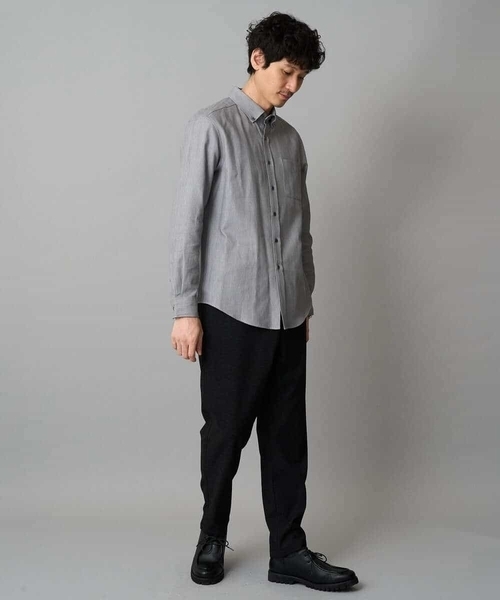 a.v.v（アーヴェヴェ）の「【イージーケア/毛玉になりにくい】ヘリンボーンダブルフェイスシャツ【洗濯機で洗える】（シャツ/ブラウス・メンズ・グレー/ネイビー・46/48）」の10枚目の写真