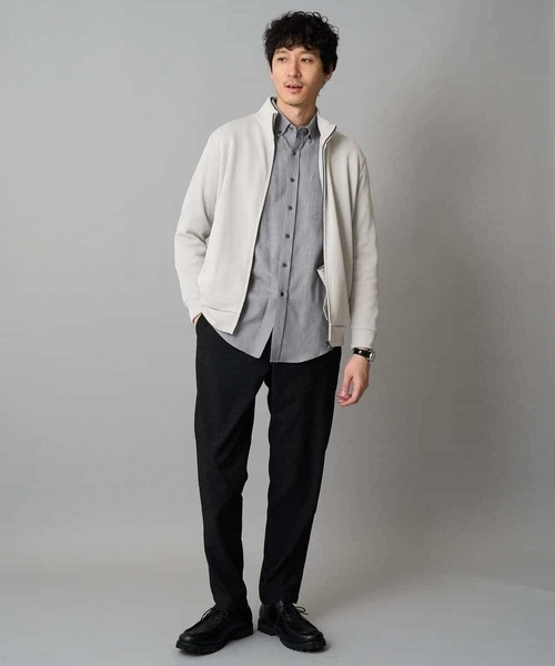 a.v.v（アーヴェヴェ）の「【イージーケア/毛玉になりにくい】ヘリンボーンダブルフェイスシャツ【洗濯機で洗える】（シャツ/ブラウス・メンズ・グレー/ネイビー・46/48）」の11枚目の写真