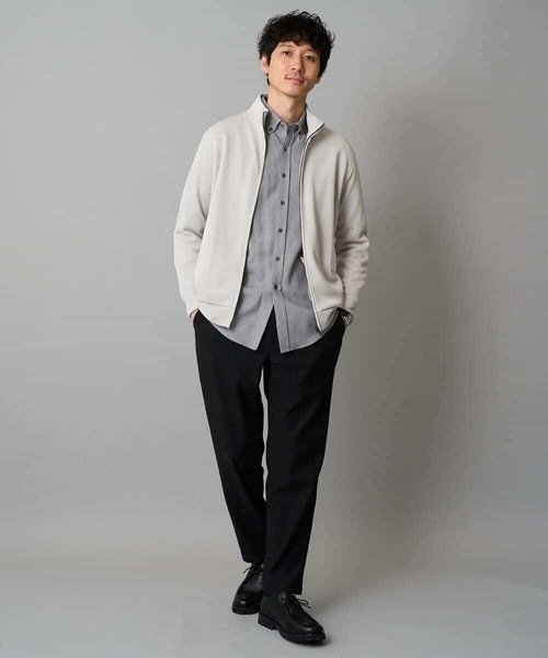 a.v.v（アーヴェヴェ）の「【イージーケア/毛玉になりにくい】ヘリンボーンダブルフェイスシャツ【洗濯機で洗える】（シャツ/ブラウス・メンズ・グレー/ネイビー・46/48）」の12枚目の写真