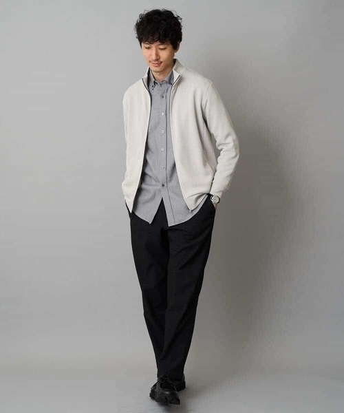 a.v.v（アーヴェヴェ）の「【イージーケア/毛玉になりにくい】ヘリンボーンダブルフェイスシャツ【洗濯機で洗える】（シャツ/ブラウス・メンズ・グレー/ネイビー・46/48）」の13枚目の写真