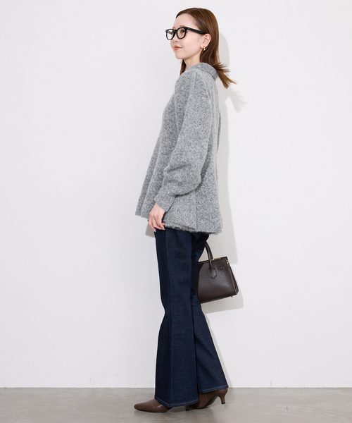 SLOBE IENA(スローブイエナ)の「ペプラムニット(ニット/セーター・レディース・チャコールグレー/ブラック・FREE)」の4枚目の写真