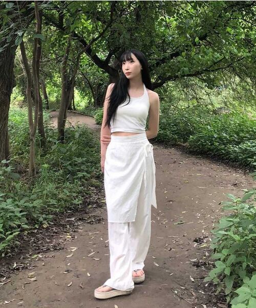 WEDNESDAYOASISFORWOMEN（ウェンズデー オアシス フォー ウーマン）の「デイジーレイヤードラップスカートパンツ_ホワイト(W25-PT17)（その他パンツ・レディース・ホワイト・SMALL/MEDIUM）」の6枚目の写真