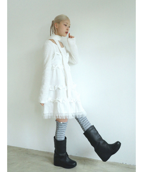 UGLY SHADOW（アグリーシャドウ）の「レースヨルドレス（ホワイト）（ワンピース・レディース・その他・FREE）」の3枚目の写真