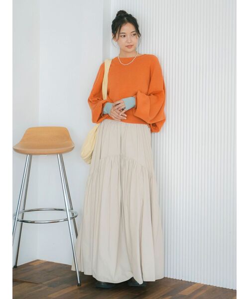 Ungrid(アングリッド)の「コットン混ショートルーズニット(ニット/セーター・レディース・オレンジ/イエロー/ライトグレー/ブラウン・FREE)」の8枚目の写真