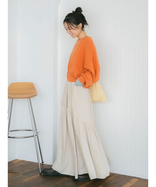 Ungrid(アングリッド)の「コットン混ショートルーズニット(ニット/セーター・レディース・オレンジ/イエロー/ライトグレー/ブラウン・FREE)」の9枚目の写真