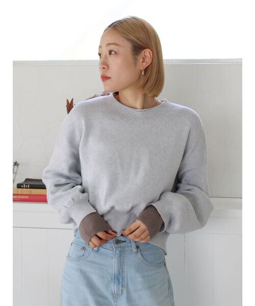 Ungrid(アングリッド)の「コットン混ショートルーズニット(ニット/セーター・レディース・オレンジ/イエロー/ライトグレー/ブラウン・FREE)」の11枚目の写真