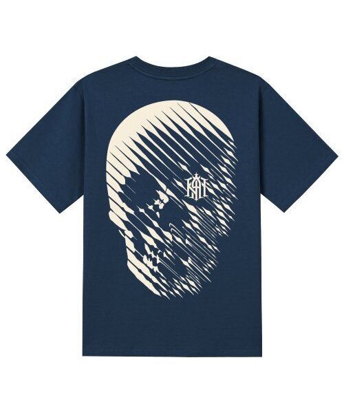 KAN6312(カン6312)の「KTN0143 スカルレイン 半袖Tシャツ - ネイビー(Tシャツ/カットソー・メンズ・その他・SMALL/MEDIUM/LARGE/X-LARGE)」の1枚目の写真