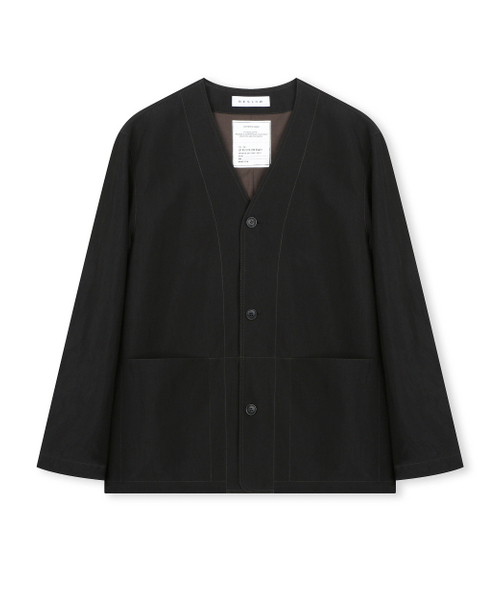 BESLOW(ビースロー)の「COLLARLESS JACKET LUSTRE BLACK(テーラードジャケット・メンズ・その他・SMALL/MEDIUM/LARGE/X-LARGE)」の1枚目の写真