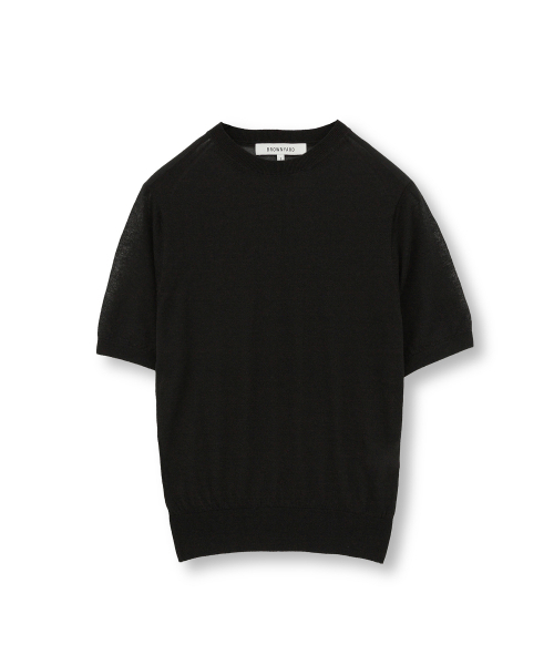 BROWNYARD(ブラウンヤード)の「Wエッセンシャルハーフニット、ブラック(ニット/セーター・レディース・その他・2/1)」の1枚目の写真