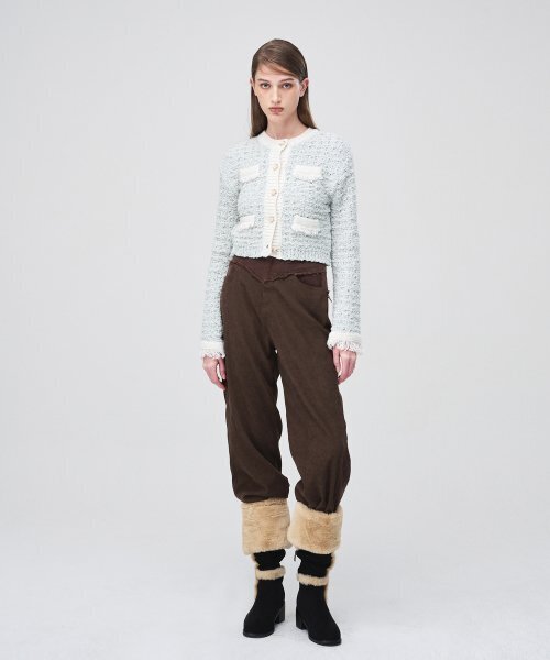ETMON(エトモン)の「Mix Tweed Fringe Knit Cardigan Cream(カーディガン/ボレロ・レディース・その他・FREE)」の5枚目の写真