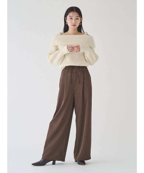 LAGUNAMOON（ラグナムーン）の「ウエストドロストサテンパンツ（その他パンツ・レディース・ブラック/ブラウン・MEDIUM/SMALL）」の6枚目の写真