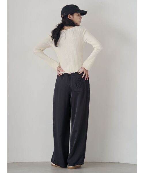 LAGUNAMOON（ラグナムーン）の「ウエストドロストサテンパンツ（その他パンツ・レディース・ブラック/ブラウン・MEDIUM/SMALL）」の11枚目の写真