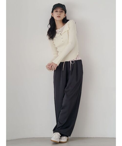 LAGUNAMOON（ラグナムーン）の「ウエストドロストサテンパンツ（その他パンツ・レディース・ブラック/ブラウン・MEDIUM/SMALL）」の12枚目の写真