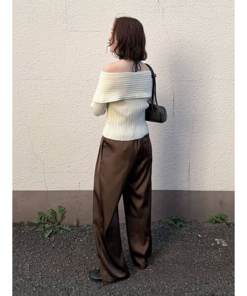 LAGUNAMOON（ラグナムーン）の「ウエストドロストサテンパンツ（その他パンツ・レディース・ブラック/ブラウン・MEDIUM/SMALL）」の14枚目の写真